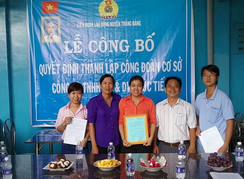LĐLĐ huyện Trảng Bàng ra mắt CĐCS doanh nghiệp ngoài nhà nước