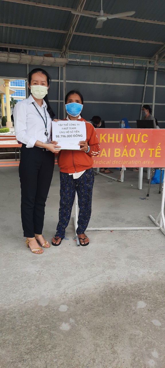 CĐCS Cty TNHH May mặc First Team VN vận động ủng hộ CNLĐ có hoàn cảnh khó khăn bị tai nạn giao thông