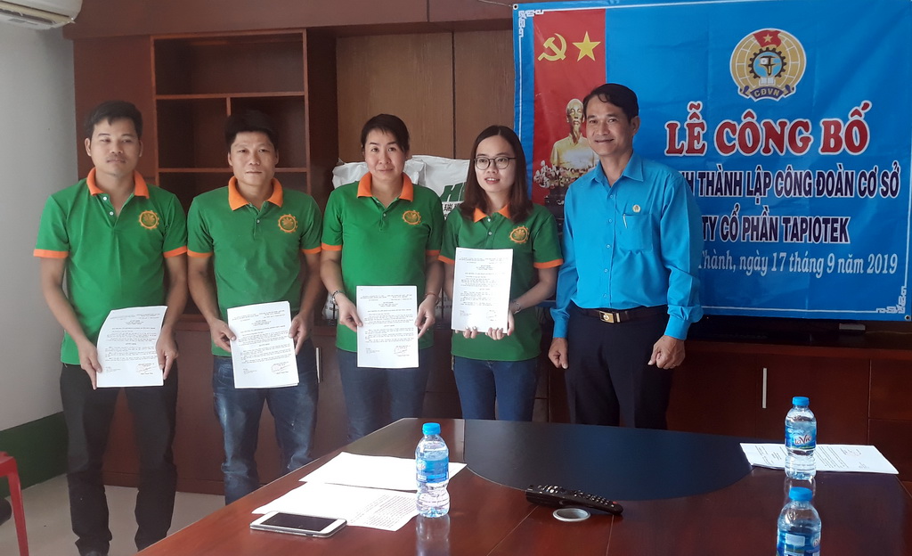 Thành lập Công đoàn cơ sở Công ty Cổ phần Tapiotek