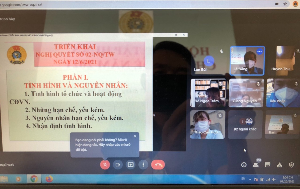 Hòa Thành tập huấn nghiệp vụ công tác công đoàn